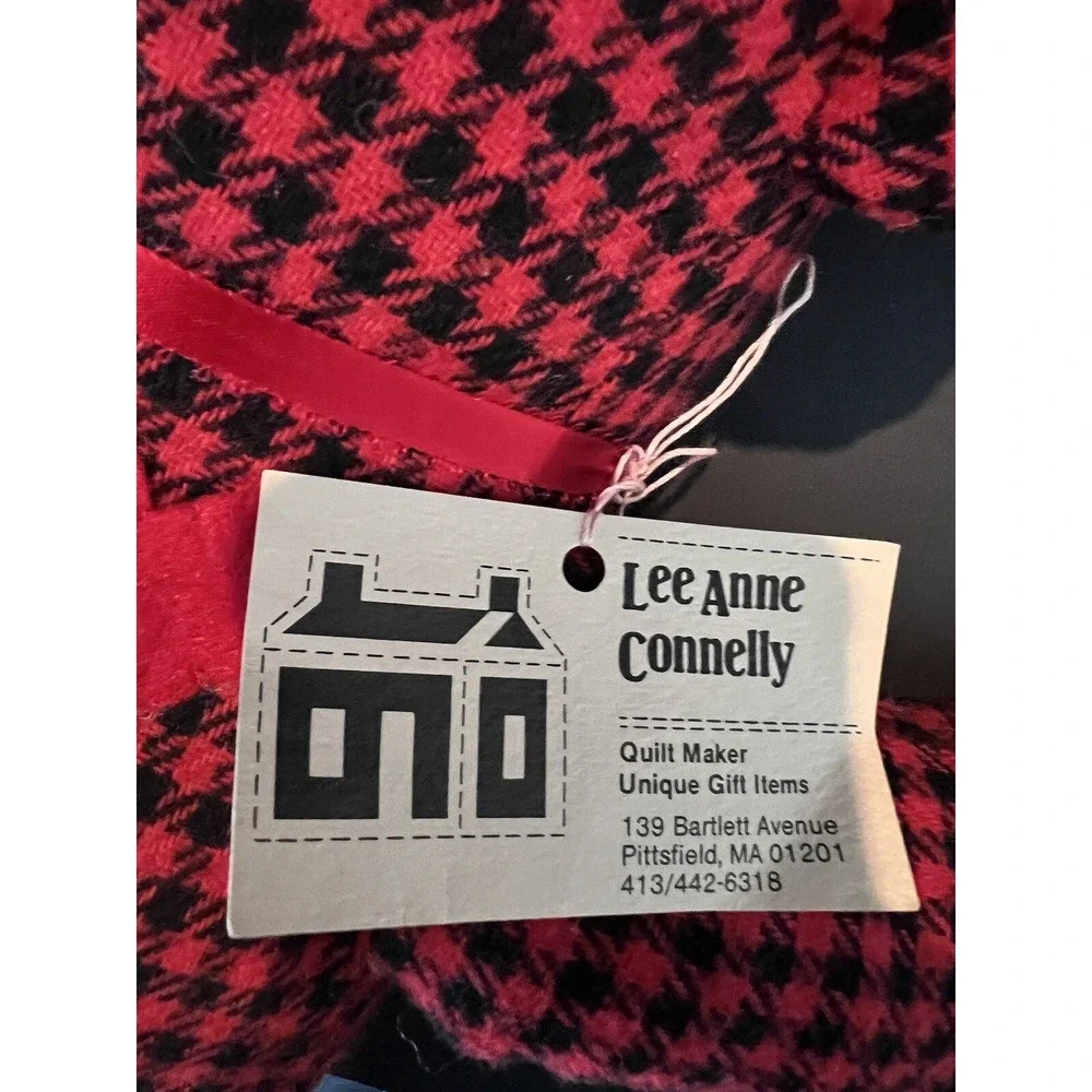 Custom Teddy Bear Red Black Flannel With Original Tag From Creator